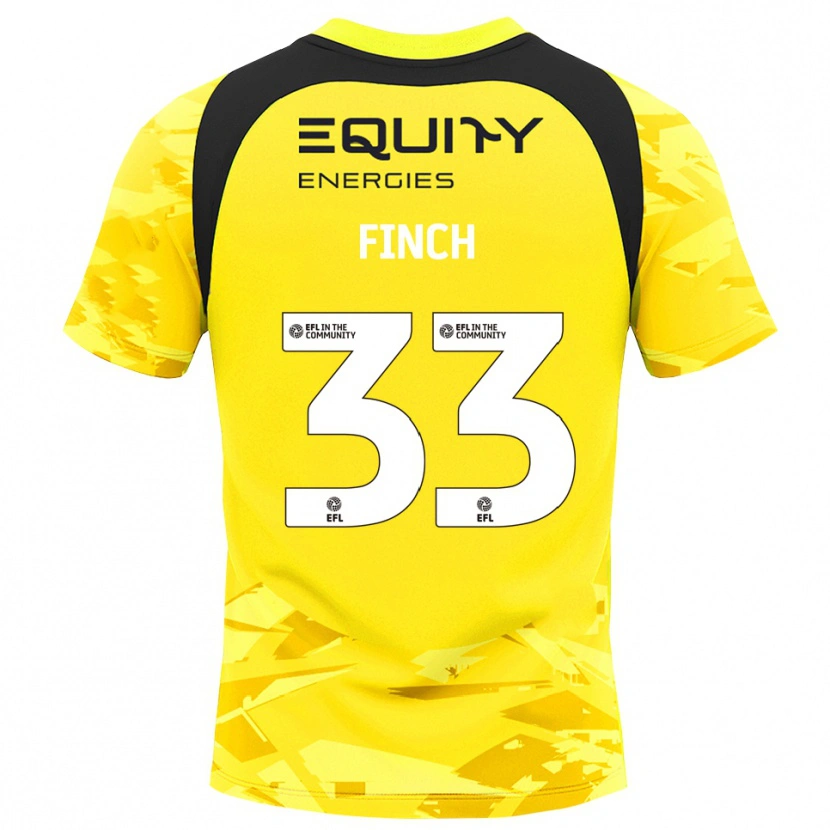 Danxen Niño Camiseta Tom Finch #33 Negro Amarillo Claro Glack Portero Equipación 2025/26 La Camisa México