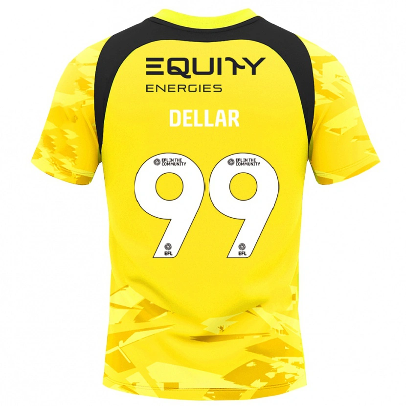 Danxen Niño Camiseta Megan Dellar #99 Negro Amarillo Claro Glack Portero Equipación 2025/26 La Camisa México