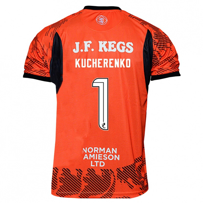 Danxen Niño Camiseta Yevgeniy Kucherenko #1 Negro Naranja Portero Equipación 2025/26 La Camisa México