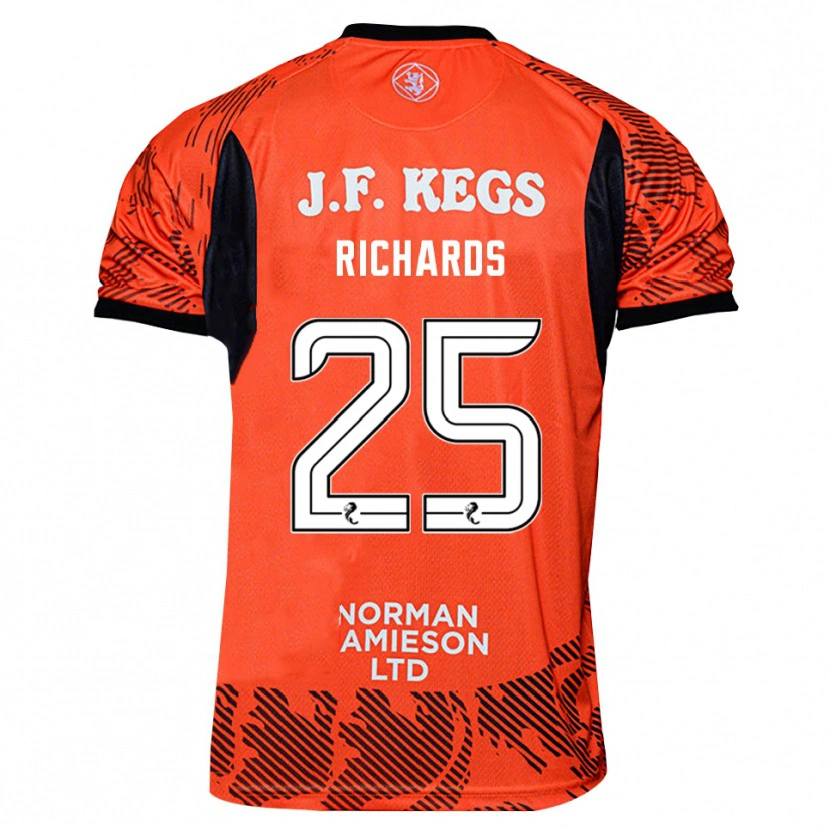Danxen Niño Camiseta Dave Richards #25 Negro Naranja Portero Equipación 2025/26 La Camisa México