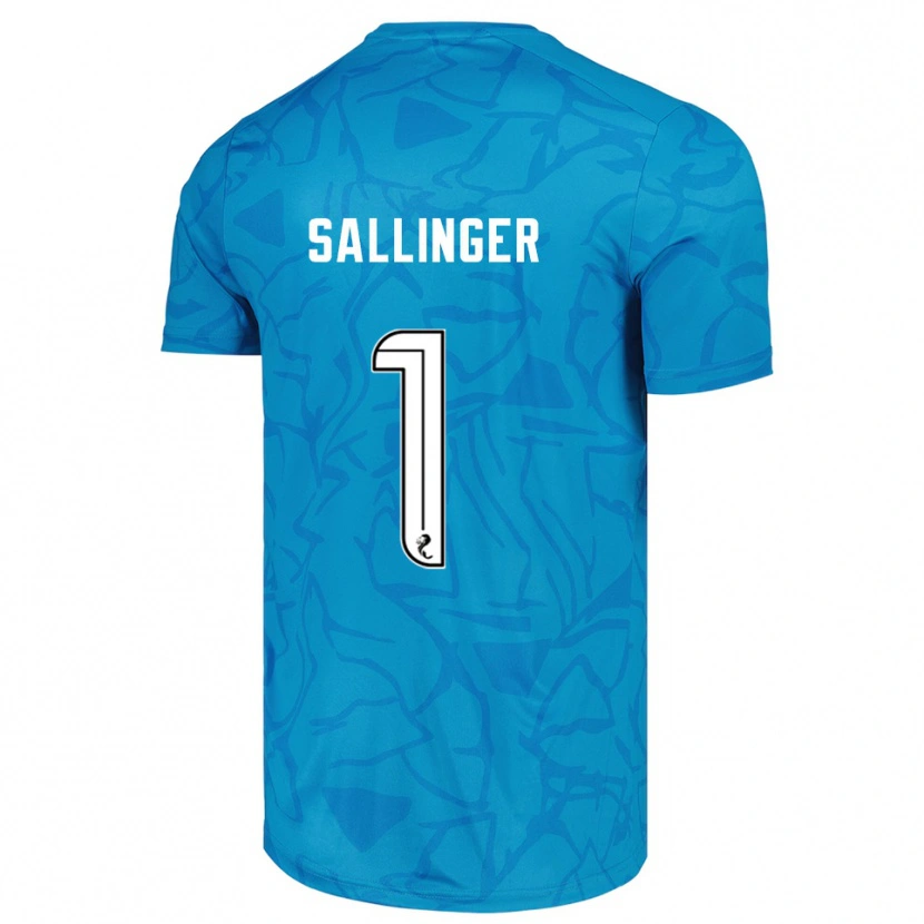Danxen Niño Camiseta Raphael Sallinger #1 Blanco Azul Portero Equipación 2025/26 La Camisa México
