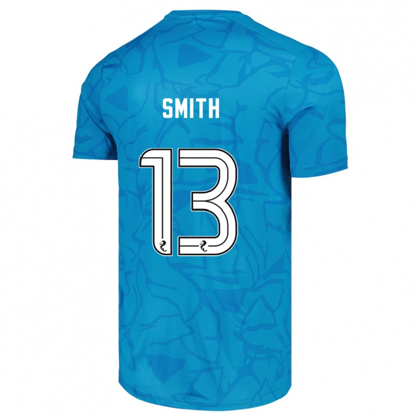 Danxen Niño Camiseta Jordan Smith #13 Blanco Azul Portero Equipación 2025/26 La Camisa México