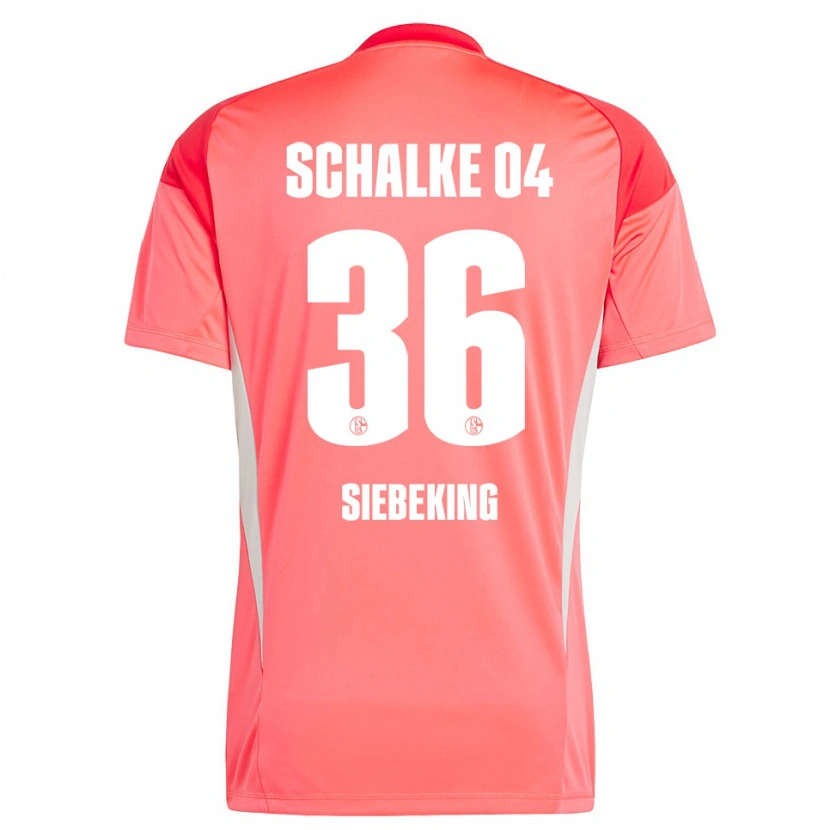 Danxen Niño Camiseta Johannes Siebeking #36 Rojo Coral Portero Equipación 2025/26 La Camisa México