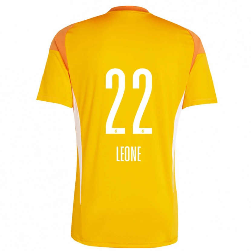 Danxen Niño Camiseta Vincent Leone #22 Naranja Amarillo Portero Equipación 2025/26 La Camisa México