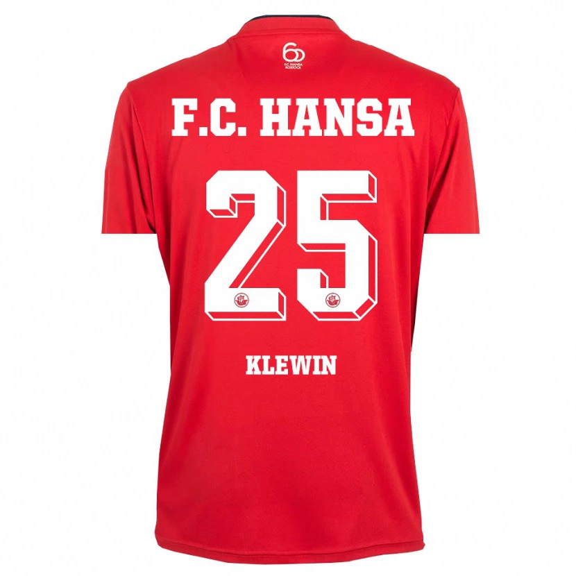 Danxen Niño Camiseta Philipp Klewin #25 Rojo Blanco Portero Equipación 2025/26 La Camisa México