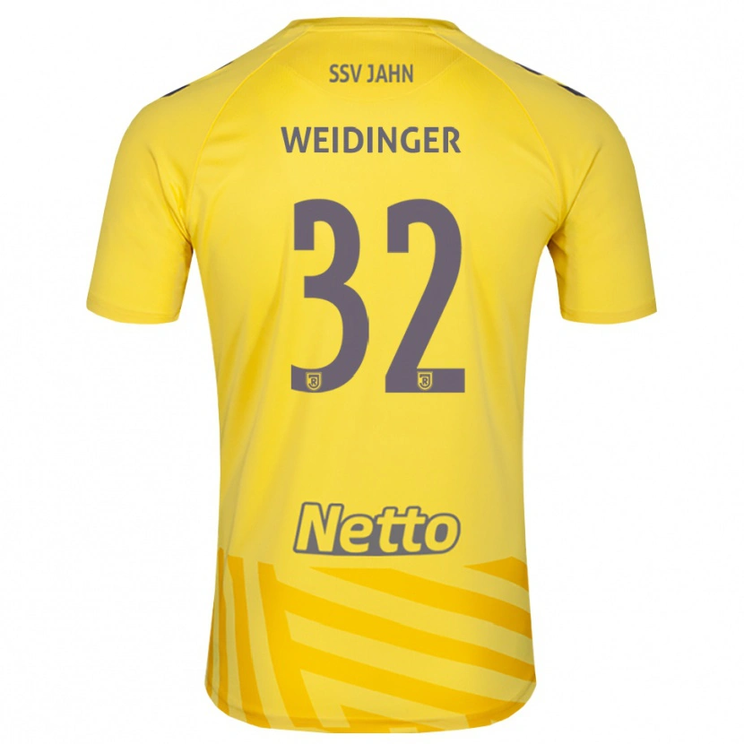 Danxen Niño Camiseta Alexander Weidinger #32 Gris Amarillo Portero Equipación 2025/26 La Camisa México