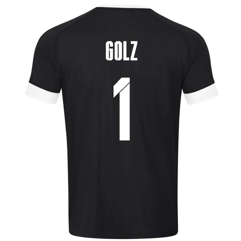 Danxen Niño Camiseta Jakob Golz #1 Blanco Negro Portero Equipación 2025/26 La Camisa México