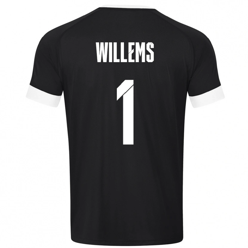 Danxen Niño Camiseta Leon Willems #1 Blanco Negro Portero Equipación 2025/26 La Camisa México