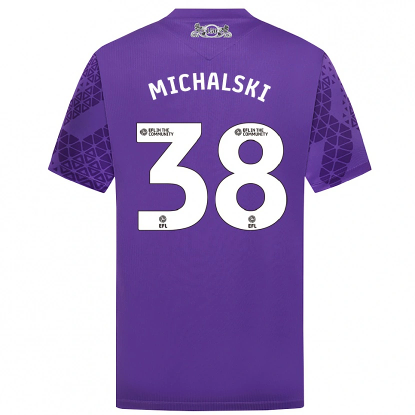Danxen Niño Camiseta Nicholas Michalski #38 Morado Blanco Portero Equipación 2025/26 La Camisa México