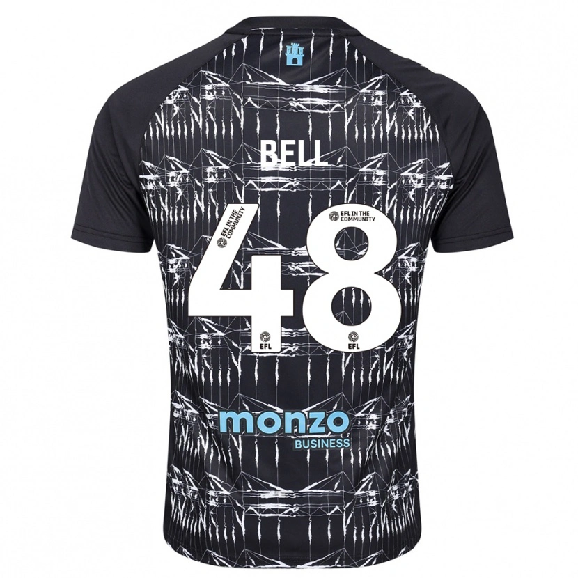 Danxen Niño Camiseta Luke Bell #48 Azul Negro Portero Equipación 2025/26 La Camisa México