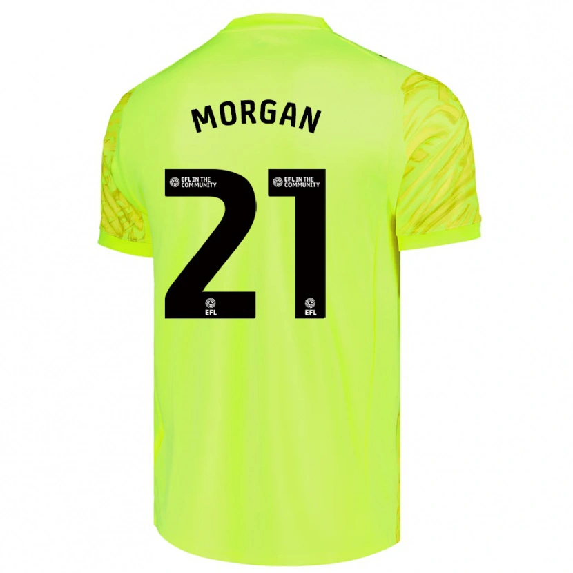 Danxen Niño Camiseta Sarah Morgan #21 Verde Fluorescente Portero Equipación 2025/26 La Camisa México