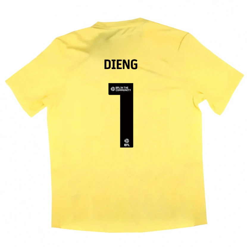 Danxen Niño Camiseta Seny Dieng #1 Negro Amarillo Portero Equipación 2025/26 La Camisa México