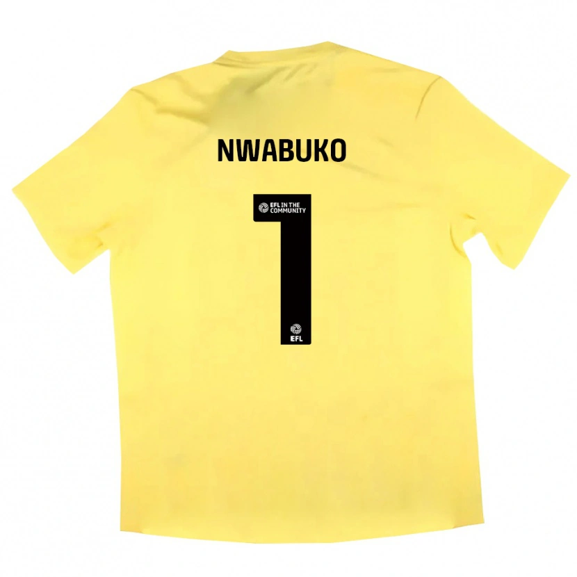 Danxen Niño Camiseta Sam Nwabuko #1 Negro Amarillo Portero Equipación 2025/26 La Camisa México