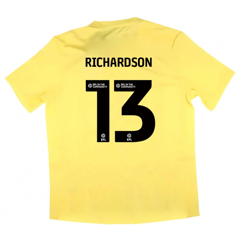Danxen Niño Camiseta Joseph Richardson #13 Negro Amarillo Portero Equipación 2025/26 La Camisa México
