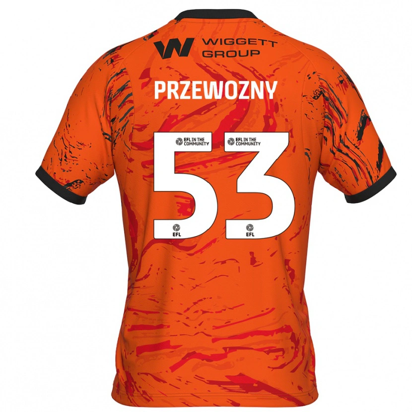 Danxen Niño Camiseta Jakub Przewozny #53 Naranja Negro Portero Equipación 2025/26 La Camisa México