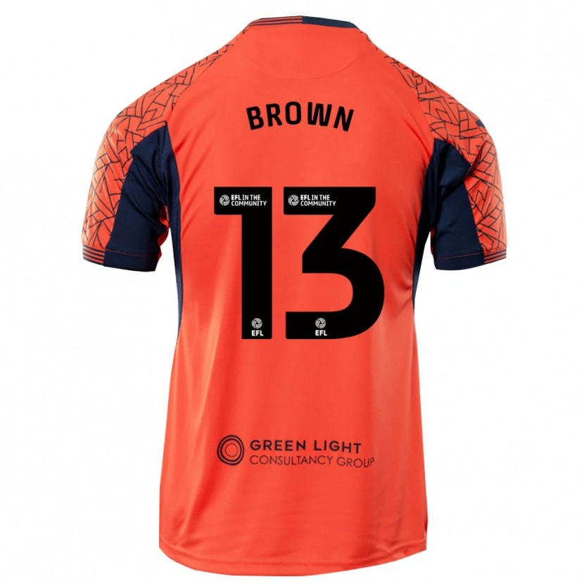 Danxen Niño Camiseta Mason Brown #13 Negro Naranja Portero Equipación 2025/26 La Camisa México