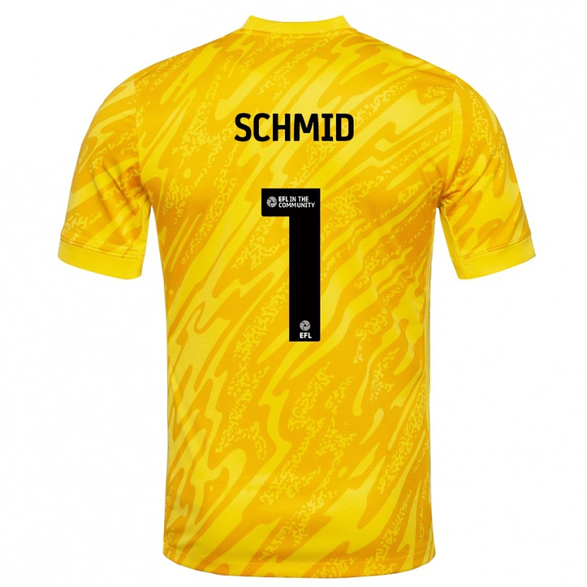 Danxen Niño Camiseta Nicolas Schmid #1 Negro Amarillo Portero Equipación 2025/26 La Camisa México