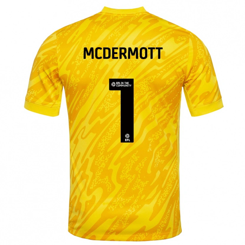 Danxen Niño Camiseta Conal McDermott #1 Negro Amarillo Portero Equipación 2025/26 La Camisa México