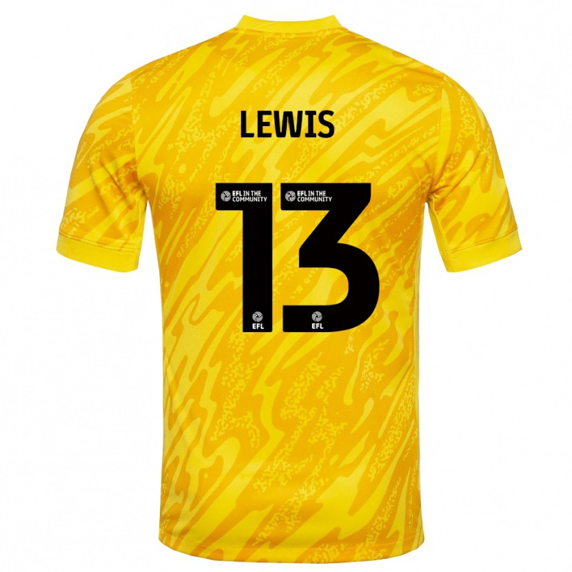 Danxen Niño Camiseta Karl Lewis #13 Negro Amarillo Portero Equipación 2025/26 La Camisa México