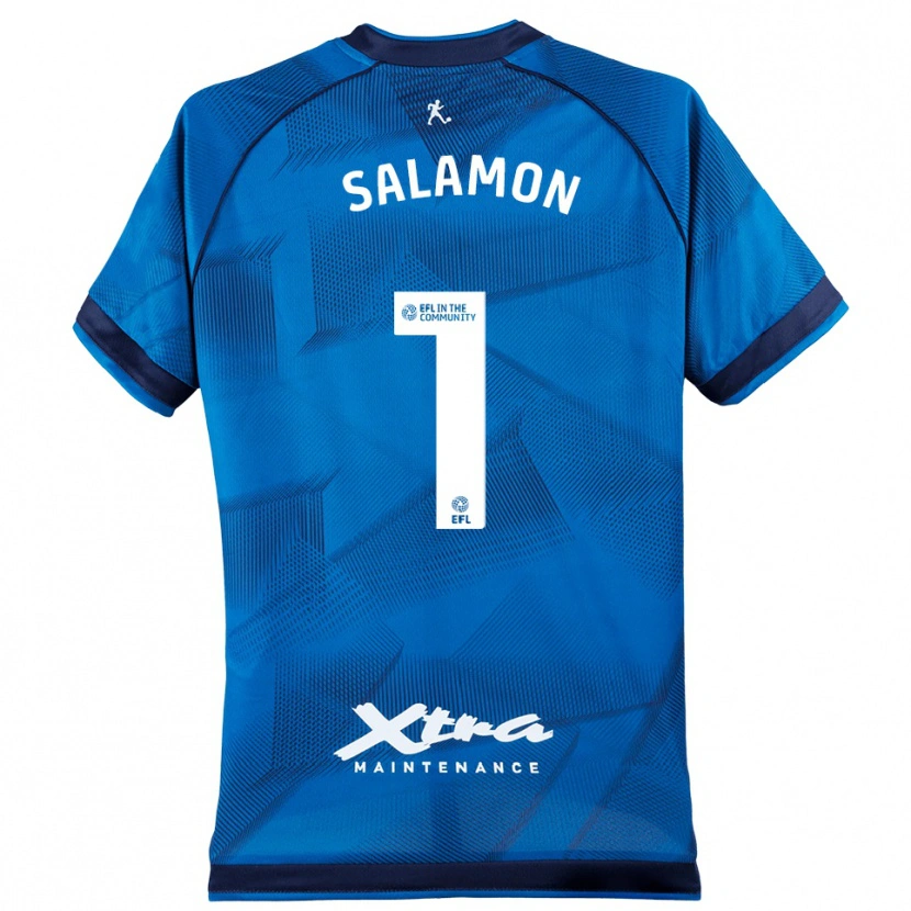 Danxen Niño Camiseta Matteo Salamon #1 Azul Blanco Portero Equipación 2025/26 La Camisa México