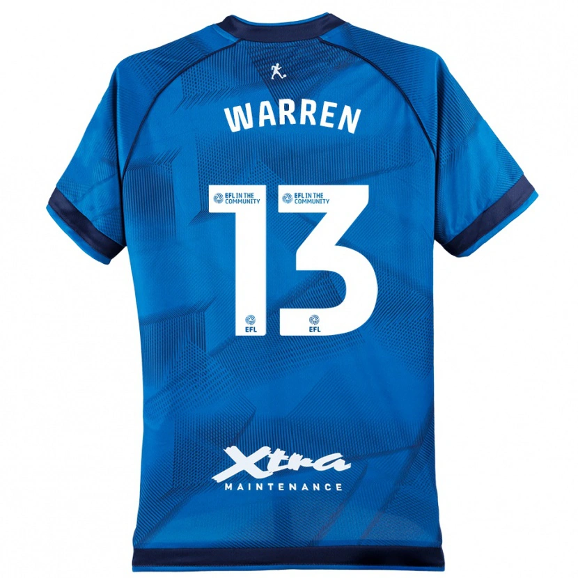 Danxen Niño Camiseta Charlie Warren #13 Azul Blanco Portero Equipación 2025/26 La Camisa México