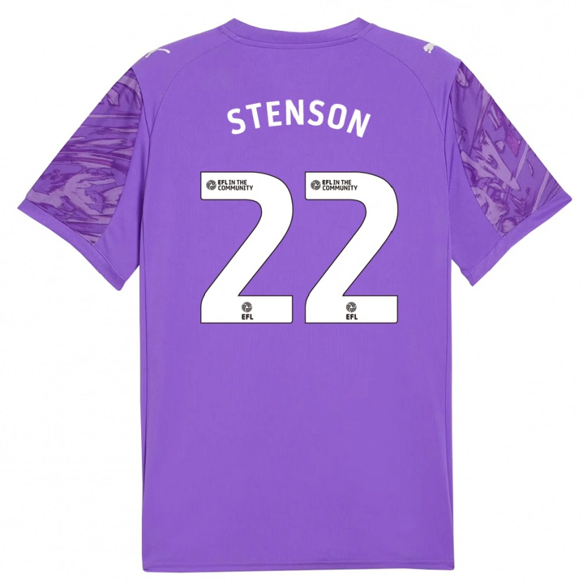 Danxen Niño Camiseta Fran Stenson #22 Morado Blanco Portero Equipación 2025/26 La Camisa México
