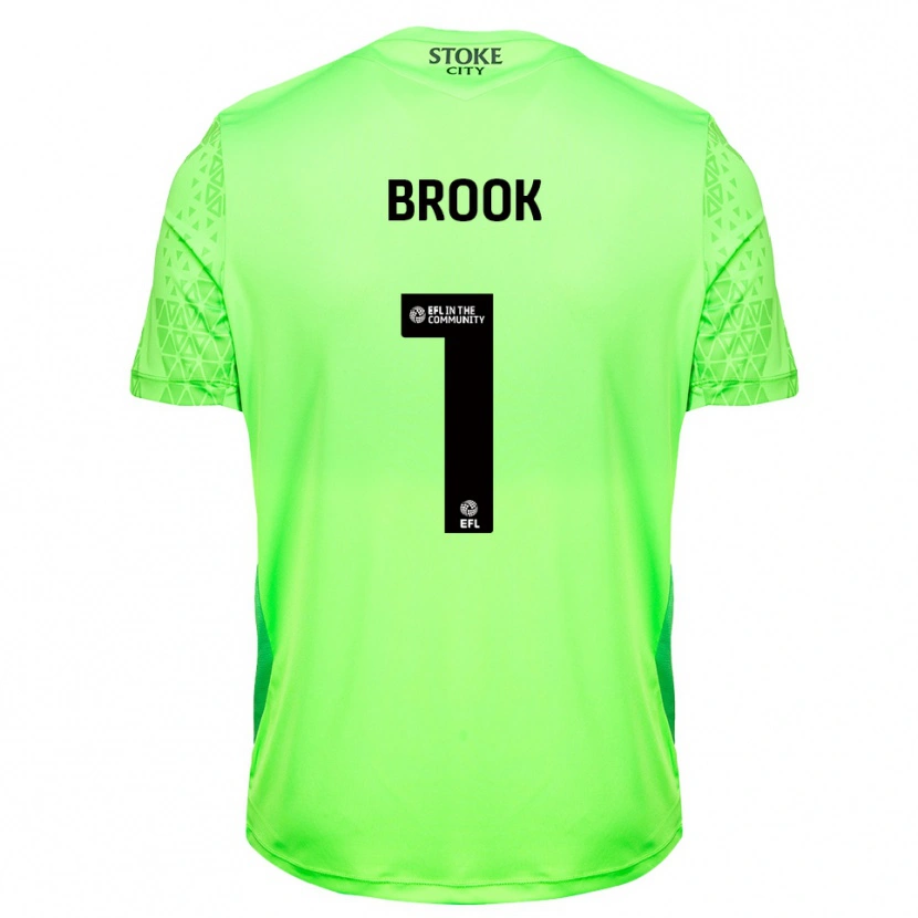 Danxen Niño Camiseta Dominic Brook #1 Verde Negro Portero Equipación 2025/26 La Camisa México