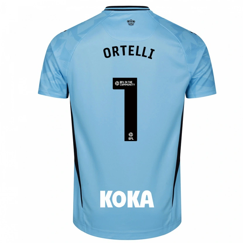 Danxen Niño Camiseta Gabriel Ortelli #1 Azul Cielo Claro Portero Equipación 2025/26 La Camisa México