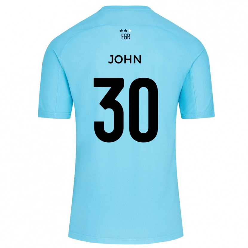 Danxen Niño Camiseta Dylan John #30 Blanco Azul Cielo Portero Equipación 2025/26 La Camisa México