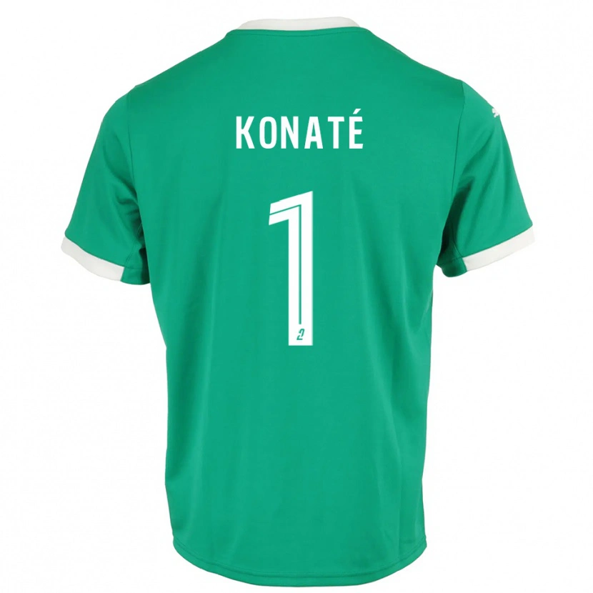 Danxen Niño Camiseta Hillel Konaté #1 Blanco Verde Portero Equipación 2025/26 La Camisa México