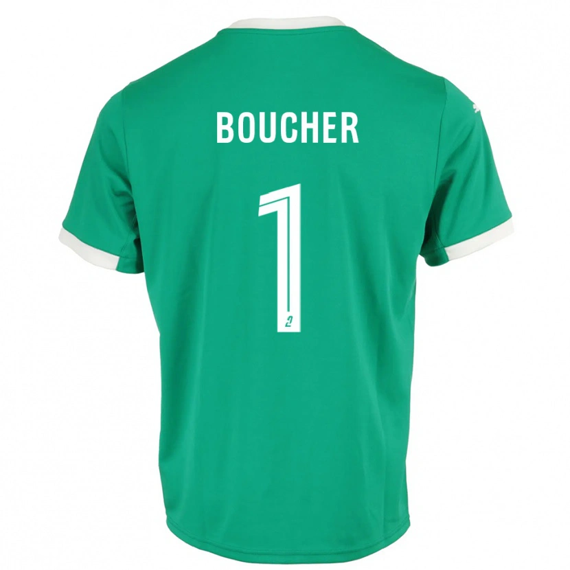 Danxen Niño Camiseta Zacharie Boucher #1 Blanco Verde Portero Equipación 2025/26 La Camisa México