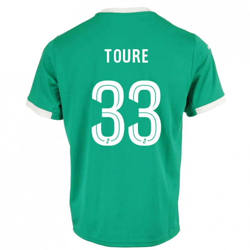 Danxen Niño Camiseta Almami Touré #33 Blanco Verde Portero Equipación 2025/26 La Camisa México