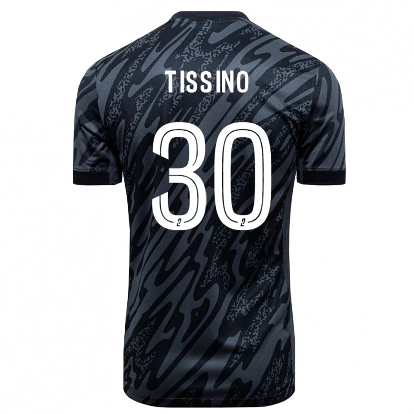 Danxen Niño Camiseta Julie Tissino #30 Negro Gris Portero Equipación 2025/26 La Camisa México