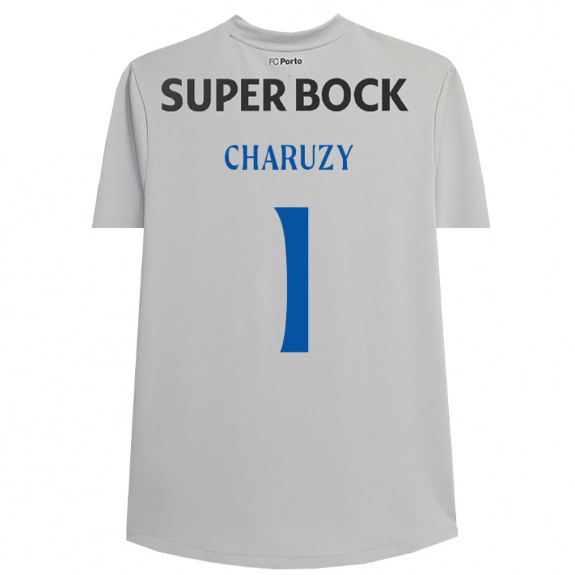Danxen Niño Camiseta Hubert Charuzy #1 Gris Claro Negro Portero Equipación 2025/26 La Camisa México