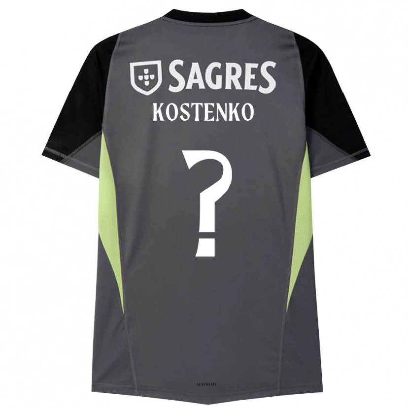 Danxen Niño Camiseta Igor Kostenko #0 Gris Oscuro Negro Portero Equipación 2025/26 La Camisa México