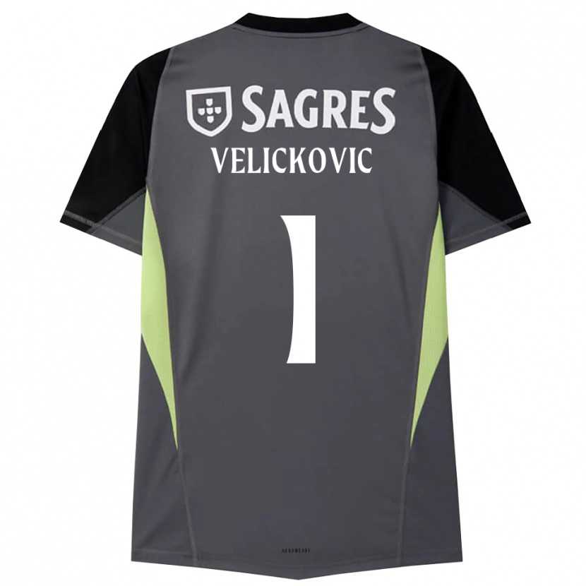 Danxen Niño Camiseta Luka Veličković #1 Gris Oscuro Negro Portero Equipación 2025/26 La Camisa México