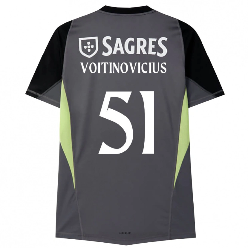Danxen Niño Camiseta Arnas Voitinovičius #51 Gris Oscuro Negro Portero Equipación 2025/26 La Camisa México
