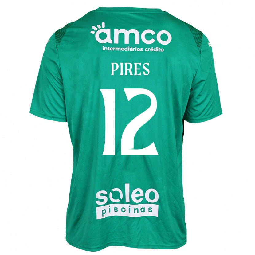 Danxen Niño Camiseta Hugo Pires #12 Verde Blanco Portero Equipación 2025/26 La Camisa México