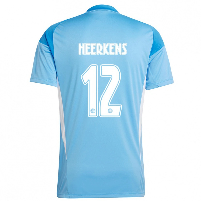 Danxen Niño Camiseta Joeri Heerkens #12 Azul Claro Blanco Portero Equipación 2025/26 La Camisa México
