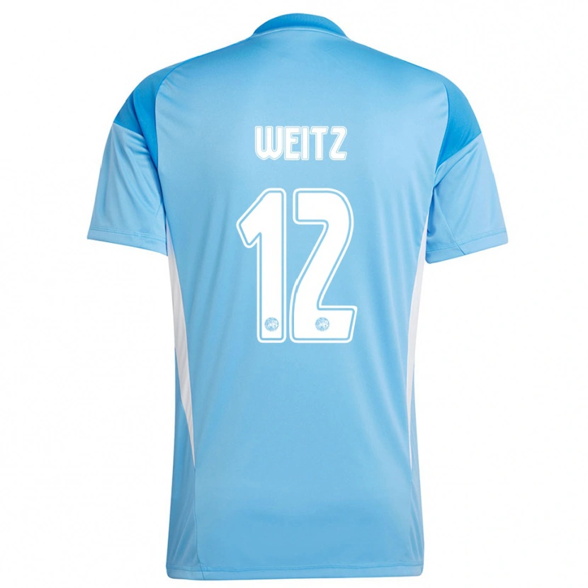 Danxen Niño Camiseta Axel Weitz #12 Azul Claro Blanco Portero Equipación 2025/26 La Camisa México