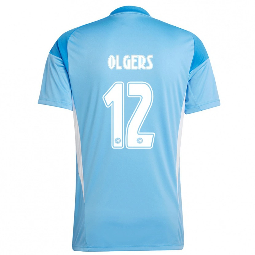 Danxen Niño Camiseta Guus Olgers #12 Azul Claro Blanco Portero Equipación 2025/26 La Camisa México