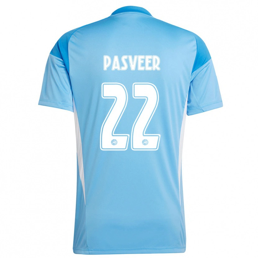 Danxen Niño Camiseta Remko Pasveer #22 Azul Claro Blanco Portero Equipación 2025/26 La Camisa México