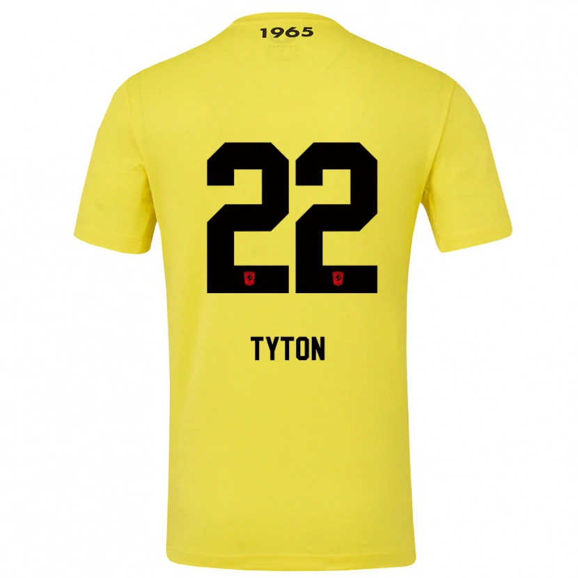 Danxen Niño Camiseta Przemyslaw Tyton #22 Amarillo Negro Portero Equipación 2025/26 La Camisa México