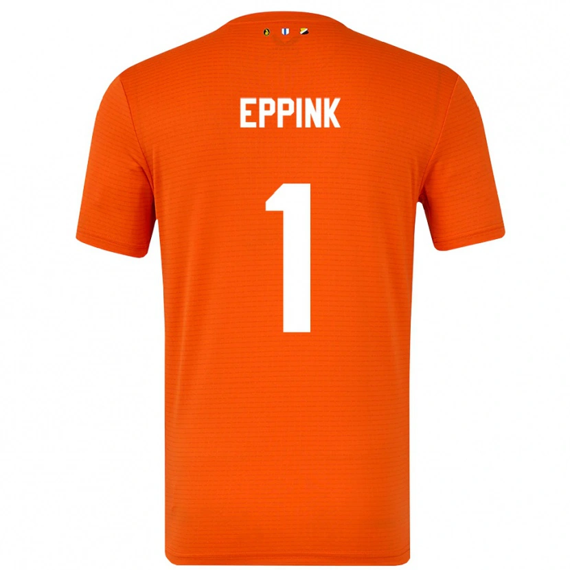 Danxen Niño Camiseta Mees Eppink #1 Naranja Negro Portero Equipación 2025/26 La Camisa México