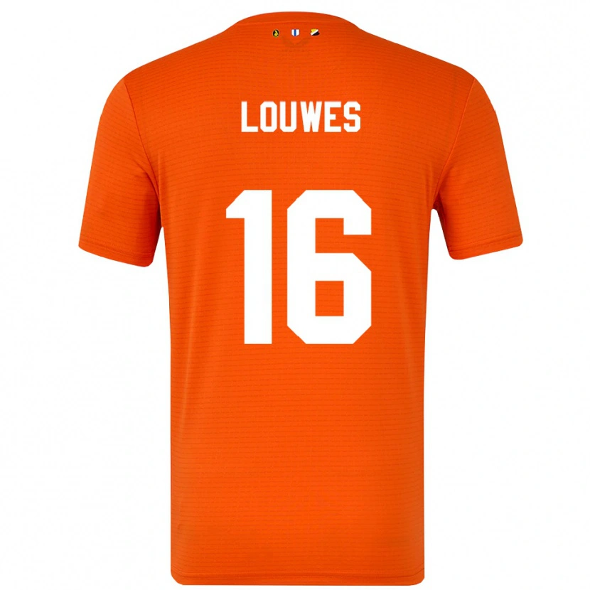 Danxen Niño Camiseta Puck Louwes #16 Naranja Negro Portero Equipación 2025/26 La Camisa México