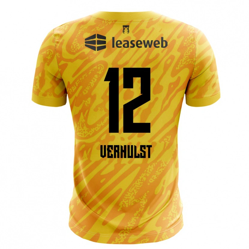Danxen Niño Camiseta Hobie Verhulst #12 Naranja Amarillo Negro Portero Equipación 2025/26 La Camisa México