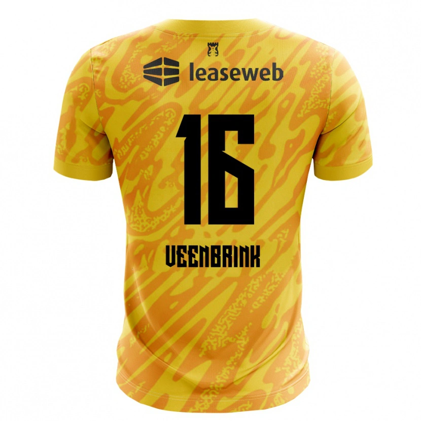Danxen Niño Camiseta Jayden Veenbrink #16 Naranja Amarillo Negro Portero Equipación 2025/26 La Camisa México
