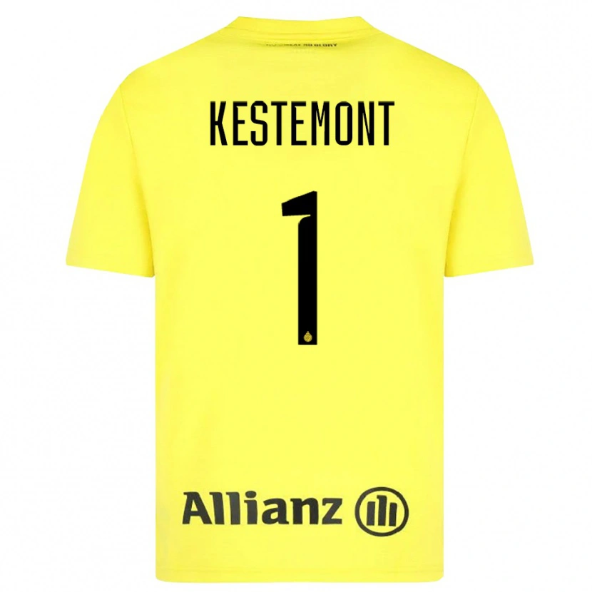 Danxen Niño Camiseta Thibeau Kestemont #1 Amarillo Negro Portero Equipación 2025/26 La Camisa México