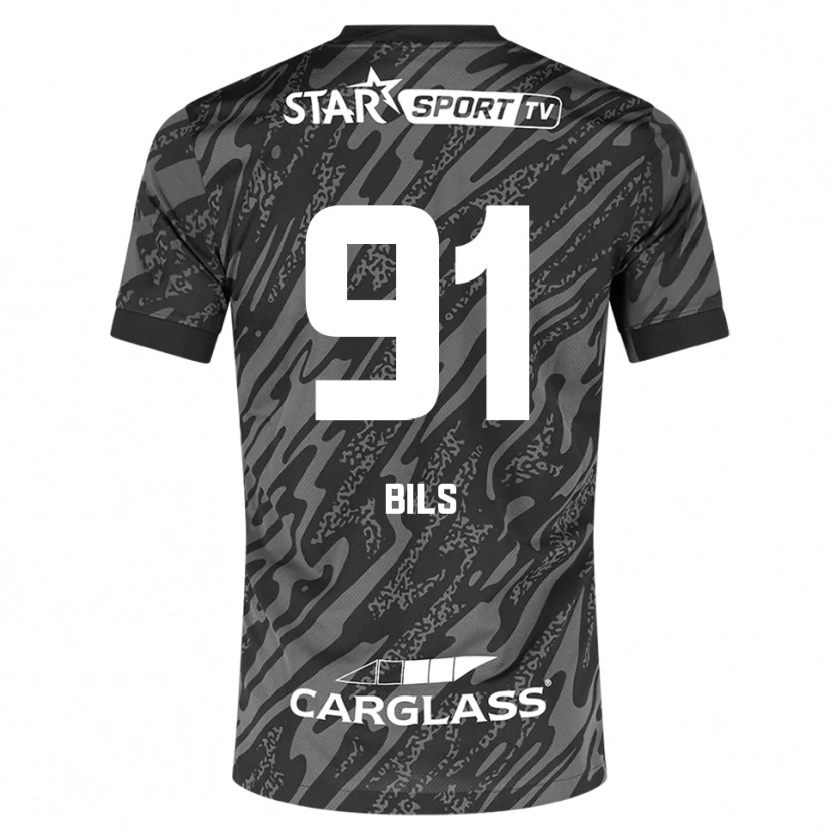Danxen Niño Camiseta Elise Bils #91 Gris Oscuro Negro Portero Equipación 2025/26 La Camisa México