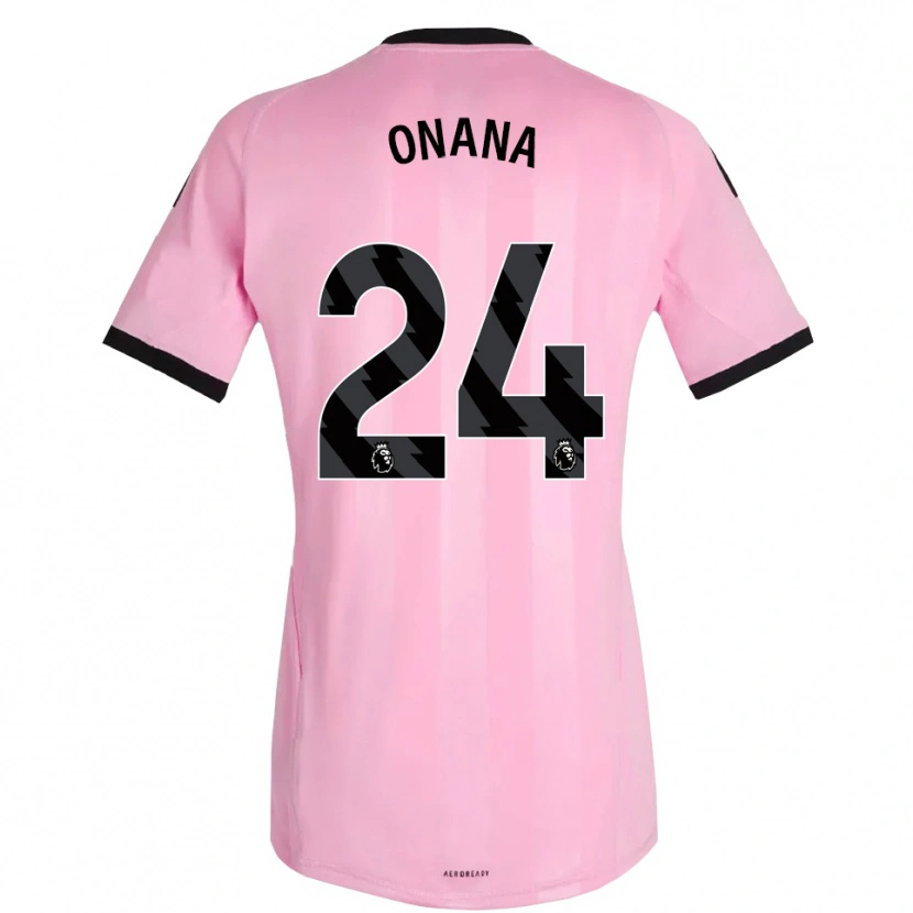 Danxen Niño Camiseta André Onana #24 Rosa Negro Portero Equipación 2025/26 La Camisa México